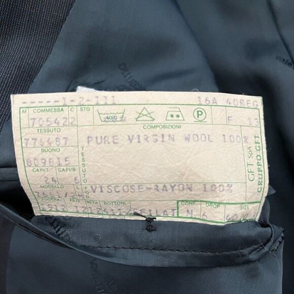 Vintage Valentino Navy Blue Wool Oversized Preppy Blazer Dark Academia Sz 40R - Picture 11 of 11